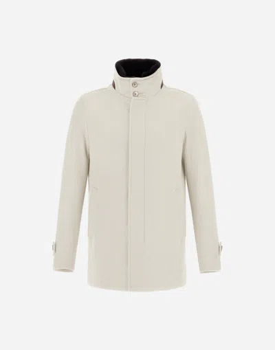 Herno Carcoat In Pure Cashmere In White