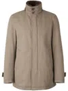 Herno Stand-up Collar Wool Jacket In Neutrals