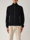 Herno Virgin Wool Zip-up Sweater In Navy