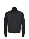Herno Men Knitted And Padded Cardigan In Blue
