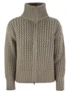 Herno Cardigan In Alpaca And Wool Yarn