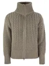 HERNO CARDIGAN IN ALPACA AND WOOL YARN