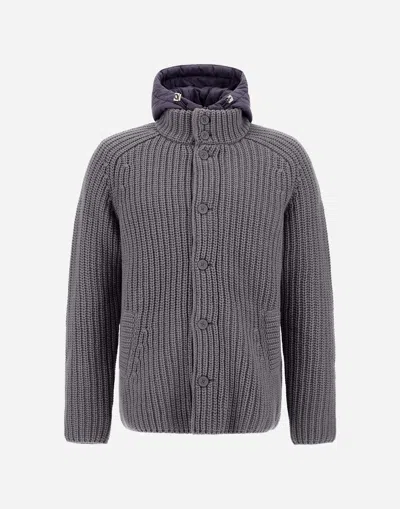 HERNO CARDIGAN IN COBÂ STITCH WOOL