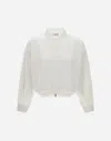 Herno Cardigan In Matt Viscose And New Techno Taffeta In Cream