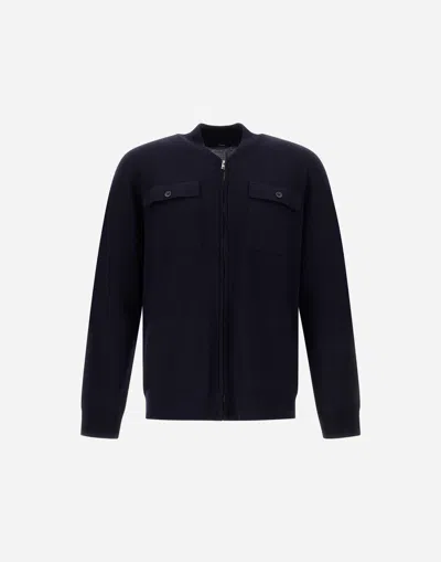 Herno Cardigan In Wr-wool In Black