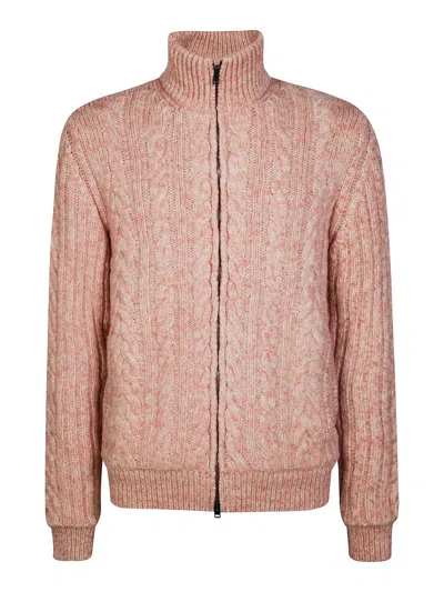 HERNO CARDIGAN WITH BRAIDS AND COASTS WITH ZIP