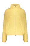 Herno Mohair-blend Cardigan In Yellow