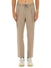 Herno Men Pure Cotton Resort Cargo Trousers In Brown