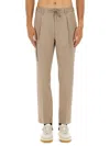 Herno Men Pure Cotton Resort Cargo Trousers In Brown
