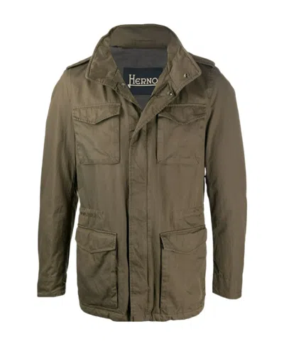 Herno Cargo-pocket Military Jacket In Green