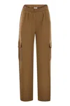 Herno Women Cargo Trousers In Cotton Interlock In Brown