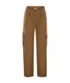 Herno Women Cargo Trousers In Cotton Interlock In Brown