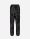 Herno Cargo Trousers In Sequin Mesh And Structured Nylon In Black
