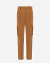 Herno Cargo Trousers In Soft Wool In Camel
