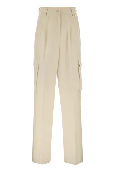 HERNO HERNO CARGO TROUSERS IN WOOL AND VISCOSE BLEND