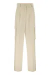 Herno Cargo Trousers In Wool And Viscose Blend In White