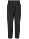 Herno Utility Trousers With Elastic Waistband And Pockets In Black
