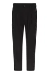 Herno Men Cargo Trousers With Mechanical Stretch Yarn In Black