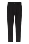 Herno Men Cargo Trousers With Mechanical Stretch Yarn In Black