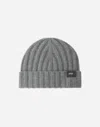 Herno Cashmere And Alcantara Beanie In Grey