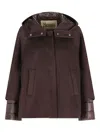 Herno Women Hood In Pure Cashmere And Ultralight Nylon In Brown