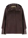 Herno Cashmere And Nylon Cape In Brown