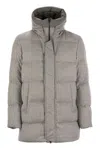 Herno Bomber Jacket In Cashmere, Silk And Ecoage In Grey