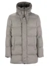 Herno Bomber Jacket In Cashmere, Silk And Ecoage In Grey