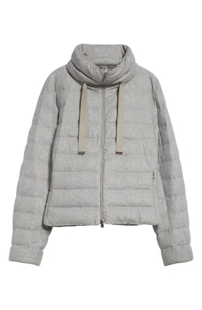 Herno Cashmere & Silk Down Jacket In Grey