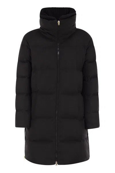 Herno Women Cashmere And Silk Duvet In Black