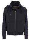 HERNO CASHMERE AND SILK HOODED JACKET