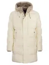 HERNO CASHMERE AND SILK HOODED PARKA JACKET