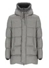 Herno Cashmere And Silk Padded Bomber Jacket In Gray