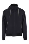 Herno Cashmere And Silk Resort Bomber Jacket In Black