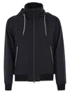 Herno Cashmere And Silk Resort Bomber Jacket In Black