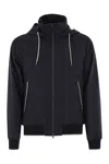 Herno Cashmere And Silk Resort Bomber Jacket In Blue