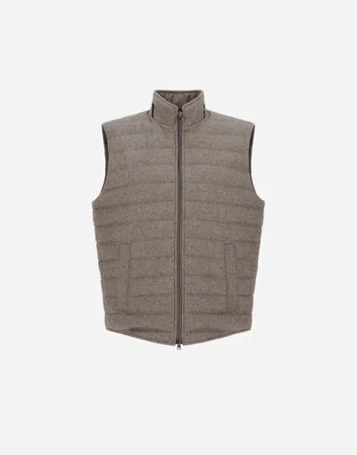 Herno Cashmere And Silk Sleeveless In Brown