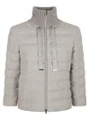 Herno Quilted Cashmere-wool Blend Jacket With Ribbed Collar And Padded Design In White