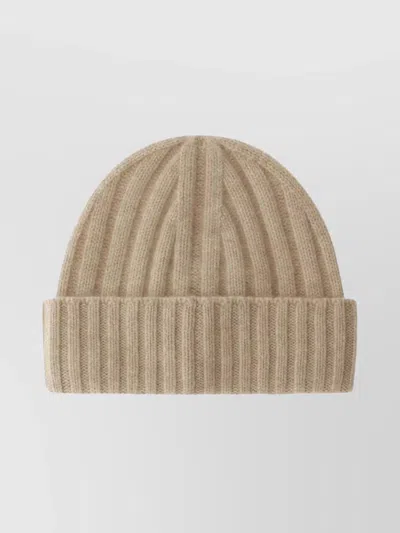 HERNO CASHMERE BEANIE RIBBED DESIGN