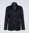 Herno Shell-paneled Cashmere Blazer In Blu Navy