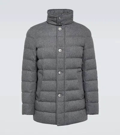 Herno Cashmere-blend Puffer Jacket In Grey