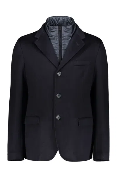 Herno Cashmere Coat In Blue
