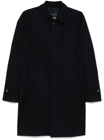 Herno Cashmere Coat In Blue