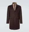 Herno Quilted Nylon-trimmed Cashmere Top Coat In Brown
