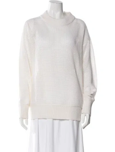Pre-owned Herno Cashmere Crew Neck Sweater In White