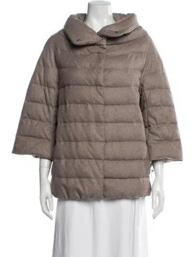 Pre-owned Herno Cashmere Down Coat In Neutrals