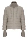 Herno Beige Down Jacket With Drawstring High  Neck And Removable Gloves In Neutral