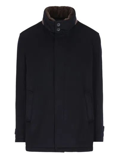 Herno Cashmere High-neck Jacket In Black