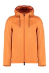 Herno Zipped Hooded Drawstring Padded Jacket In Orange