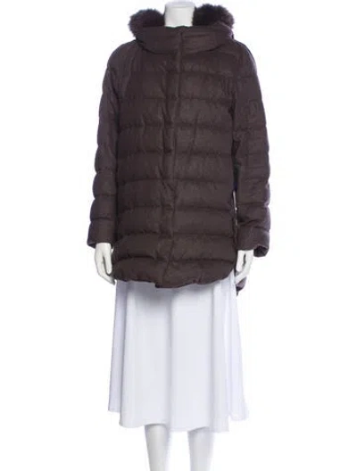 Pre-owned Herno Cashmere Parka In Brown